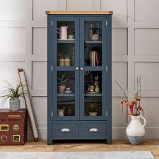 4:55 doucette and wolfe furniture makers 87 222 просмотра. Westbury Blue Painted Glazed 2 Door 2 Drawer Tall Display Cabinet Unit The Furniture Market