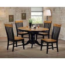 Usually ships within 6 to 10 days. Missouri Black And Rustic Round Dining Set W Lancaster Chairs By Eci Furniture Furniturepick