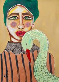 2 Whimsical Mixed Media Animal Figures