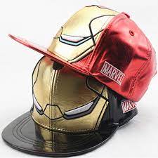 Iron Man Leather Baseball Lid Leather Baseball Cap Hip Hop Hat Leather Cap