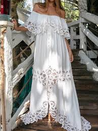 Off Shoulder Half Sleeve Floor Length Expansion Plain Dress In 2020 Solid Maxi Dress Off Shoulder Fashion Elegant Maxi Dress