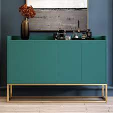 Modern 48 Blue Buffet Sideboard Kitchen Sideboard Cabinet With 4 Doors In Gold Dining Room Console Table Dining Room Console Sideboards Living Room