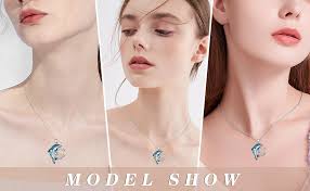 Amazon.com: POPKIMI Valentine Dolphin Gifts for Women 925 Sterling Silver  Dolphin Necklace Dolphin Mother and 1 Children2 Children3 Children4  Children Dolphins Necklace Pendant with Blue Dolphin Crystal : Clothing,  Shoes & Jewelry