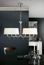 Mantra Luxury Silver Painted Cream Shades Light Painting Light Fixtures Dining Room Lighting Kitchen And Dining Room Lighting