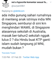 Check spelling or type a new query. ê¯ƒ ê¯€ On Twitter First Guy Is Saying His Father Was Buddhist Actually But Muslim On Paper Because Of Discrimination The Second Post Is Saying About A Singaporean Indian Family Which Is Hindu But Put Islam On Ktp To Get Indonesian Citizenship Https T
