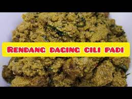 Masak sehingga rendang hampir kering dan terbit minyak. Rendang Daging Cili Padi Youtube