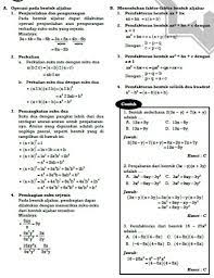Check spelling or type a new query. Contoh Soal Ujian Nasional 2019 Matematika Smp Mts Materi Bentuk Aljabar