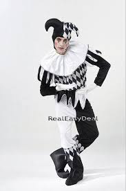 Adult Harlequin Jester Joker Clown Fancy Dress Costume Carnevale Di Venezia Carnevale Lavoro