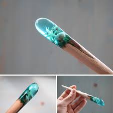 Ocean Hairpin By Woodberryart Hair Sticks Resin Jewelry Epoxy Resin Art