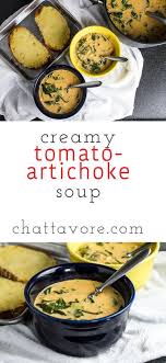 Creamy Tomato Soup With Artichokes Chattavore Recipe Artichoke Soup Creamy Tomato Soup Artichoke Recipes