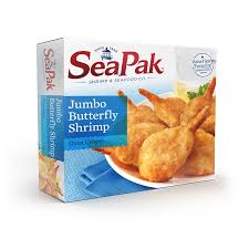 Aqua star, 6 shrimps (3 oz, 85 g). Seapak Jumbo Butterfly Shrimp