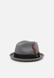 Brixton Gain Fedora Unisex Hat Grey Washed Black Grey Zalando Ie