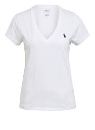 Polo ralph lauren t shirt weiß damen. Bekleidung Poloshirts V Ausschnitt Ralph Lauren Polo Damen T Shirt