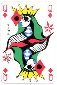 If you draw three cards from a regular deck of 52 cards, keeping each card out of the deck after you draw it, what are the chances you draw a seven and two queens? Queen Of Diamonds Taro Okamato Card Deck Japan Playing Cards Top 1000