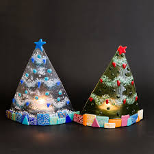 Christmas Tree Night Lights Glass By Tabitha In 2020 Glass Christmas Decorations Christmas Tree Night Light Glass Christmas Ornaments