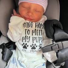 Going Home to Meet My Pups, Dog Baby Clothes, Personalized, Coming Home  Outfit, Baby Shower Gift, Dog Baby Gift, Newborn Baby, Baby Gift