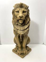 Vtg 1990s 16” Design Toscano Resin Seated Lion Statue Alfred Stevens  Sculpture