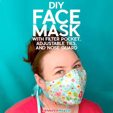 Carry a few face masks in your purse or car f Diy Face Mask Patterns Filter Pocket Adjustable Ties Jennifer Maker