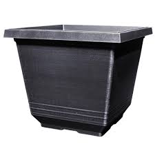 Oval planter natural galvanized finish, size: Torino 14 In Silver Plastic Square Planter Sd333e Si The Home Depot