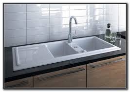 Dbl Kitchen Sink With Drainboard Attached On The Left Side Ceramic Kitchen Sinks Sink Kitchen Sink Drainboard
