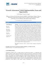 Transportation in malaysia is one of the things that students tend to have information in this regard, commuting in malaysia is in 2 ways, private public. Pdf Towards Autonomous Vehicle Implementation Issues And Opportunities