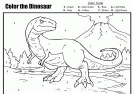 Awesome coloring game for adults and kids. Dinosaur Coloring Pages By Numbers Coloring Home