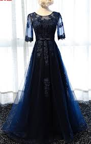 Black And Dark Blue Prom Dress Pin On Black White