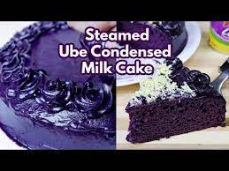 ube condensed milk cake no oven yummy kitchen in 2021 condensed milk cake milk cake milk dessert