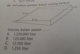 Perhatikan Gambar Kolam Renang Tersebut Volume Kolam Adalah Brainly Co Id