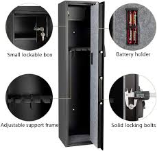 The model 78 ammo cabinet has a small footprint but can store upward of 2400 lbs. Electronic Gun Safe Large Firearm Rifle Storage Cabinet Quick Access 5 Gun Rifle Safe Cabinet With Small Lock Box For Handguns Ammo Upgraded Package Box