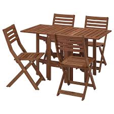 Don't forget to download this ikea folding chairs wooden for your home improvement reference, and view full page gallery as well. Applaro Table And 4 Folding Chairs Outdoor Brown Stained Order Here Ikea