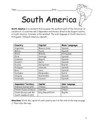 Texpertis com latin america map with capitals south large map. South America Printable Handouts With Map And List Of Countries South America South America Travel South America Animals