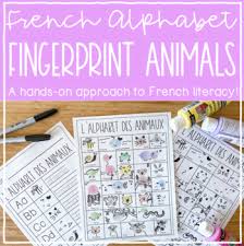For kids and toddlers to learn french letters, color animals, trace alphabet and trace words . French Alphabet Fingerprint Animal Doodles Kindergarten Literacy Fun