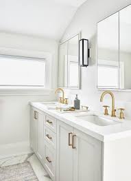 White Shaker Dual Washstand With Brass