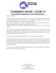 Learn more about current public health orders, restrictions and guidance. Community Update Covid 19 August Town Of Churchill Facebook