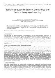 Ghaban, w & hendley, r 2018, investigating the interaction between personalities and the benefit of gamification. Ang Zaphiris Wilson 2005 Social Interaction In Game Communities And Second Language Learning By Panayiotis Zaphiris Issuu