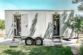 However, renting a restroom trailer, the simplest model with running water, air conditioning and lights, the rental cost totals around $900. Platinum Pro Portables Luxury Portable Restroom Trailers Portable Bathroom And Porta Potty Trailer Rental Restroom