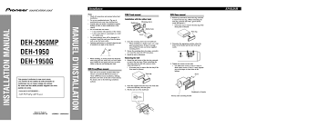Looking for the definition of deh? Pioneer Deh 2950mp Installation Manual Pdf Download Manualslib