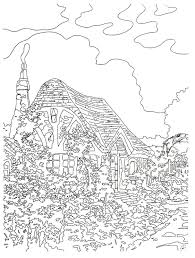Chandlers Cottage Thomas Kinkade Painting Coloring Book Printable Page Coloring Books Halloween Coloring Book Halloween Coloring Pages