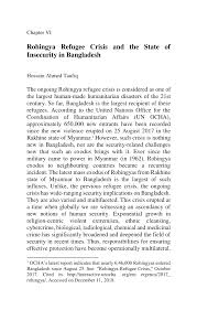Pdf Rohingya Refugee Crisis And The State Of Insecurity In Bangladesh