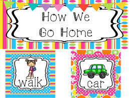 bright colors how we go home printable chart classroom management