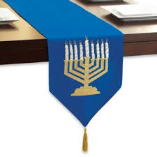 Menorah Table Runner Hanukkah Decorations Chanukah Decor Menorah