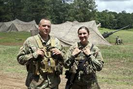 Field exercise a family campout for two Pennsylvania Guard members