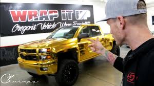 Use title case or sentence case on your wraps. The Gold Monster Gold Chrome Vinyl Wrapped Truck The First Level 3 Chrome Workshop Student Youtube