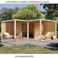 Cubus En Angle 320 X320 Cm Avec 2 Extentions Et 2 Parois Sans Plancher Dans La Categorie Abri Pieces A Vivre Dans Le Jardin Abri De Jardin Bois Abri De Jardin