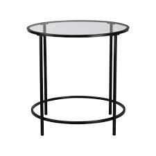 Soft Modern Round Side Table Black Clear Glass Sauder Black Side Table Round Side Table Black Round Side Table