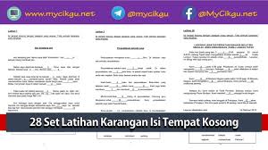28 Set Latihan Karangan Isi Tempat Kosong Sesuai Untuk Murid Tahap 2 Tahun 4 5 6 Mycikgu Net In 2020 Malay Language Language