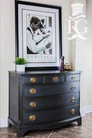 Chest Dresser Painted In Annie Sloan Chalk Paint Graphite Clear Wax And Dark Wax Black Painted Furniture Painting Wood Furniture Black Furniture