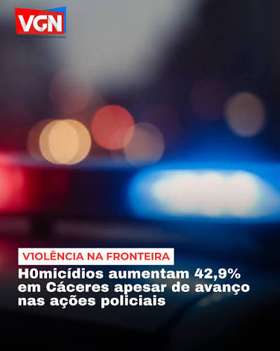 Os h0mic&iacute;dios aumentaram 42,9% em C&aacute;ceres, a 220 quil&ocirc;metros de Cuiab&aacute; por rodovia, nos primeiros sete meses de 2026. O balan&ccedil;o apresentado pela Pol&iacute;cia Militar nesta sexta-feira (07.08) mostra que o munic&iacute;pio