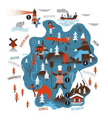 Golden Cosmos Winter Maps Design Maps Map Illustration Illustrator Mapdesign Countries Country Maps Illustration Design Illustrated Map Germany Map